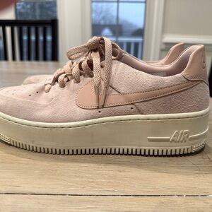 Nike Air Force 1 Women's Blush Pink Platform Sneakers